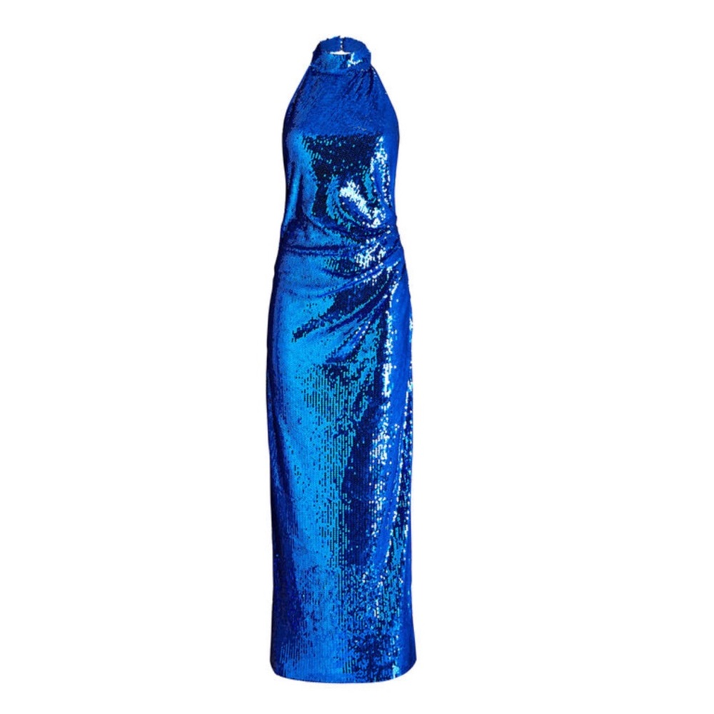 Ronny Kobo Virt Open-Back Sequined Maxi Dress Size XS